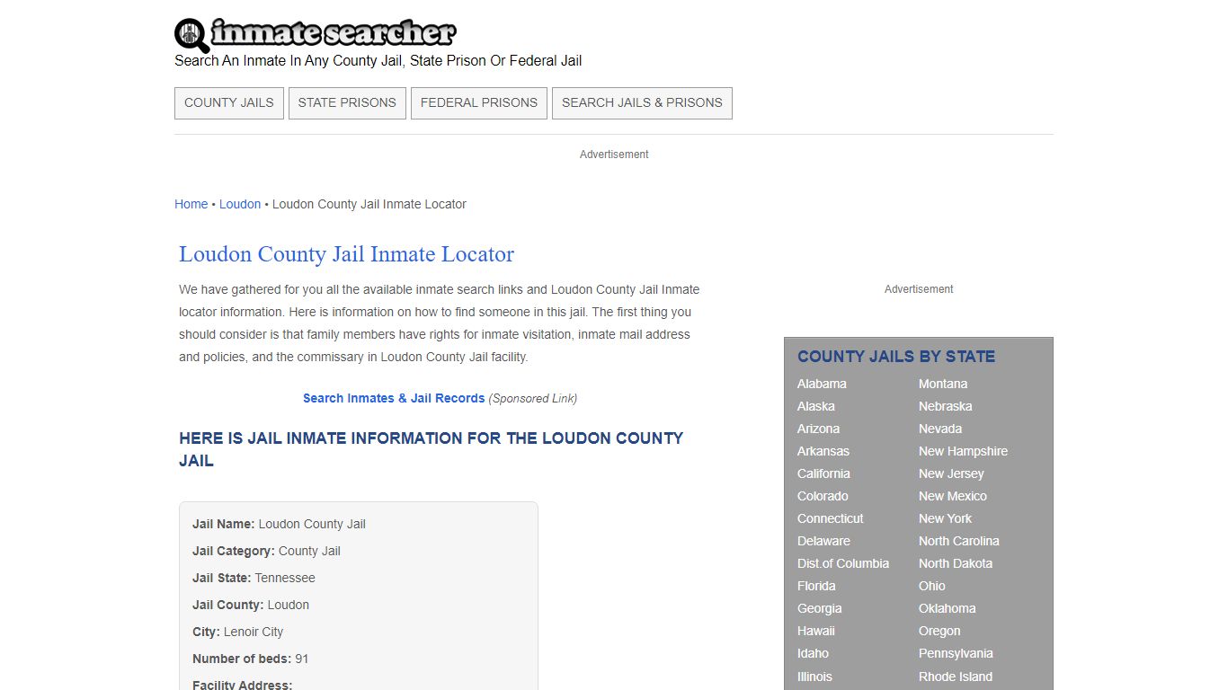 Loudon County Jail Inmate Locator - Inmate Searcher